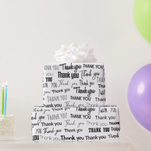 Danke das größte Wort schwarz und weiß Geschenkpapier