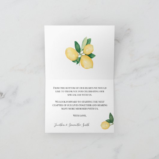 Danke, dass das Brautparty der Kartenlemonen zusam Dankeskarte (Innenseite)