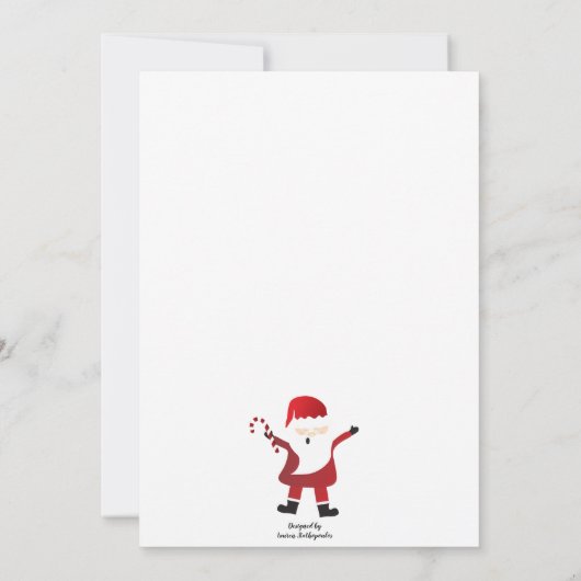 Danke, dass der Weihnachtsmann in einem Rot-Blau d Dankeskarte (Rückseite)