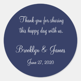 Danke, dass du blaue Nautic Wedding Stickers