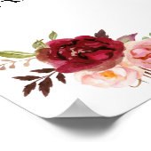 Danke, dass du Braut duschst, um marsala floral zu Poster (Ecke)