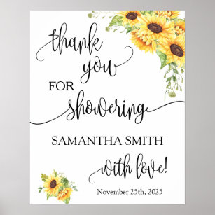 Danke, dass du Braut duschst, um Sonnenblumen zu s Poster