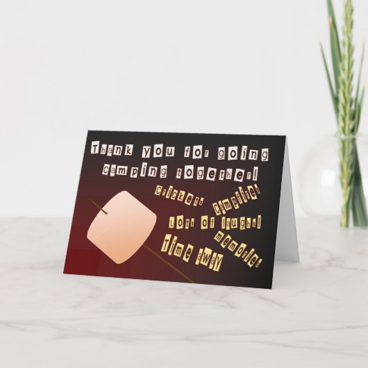 Danke, dass du Camping zusammengeführt hast Dankeskarte (Vorderseite)