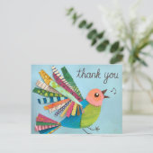 Danke, dass du Collage Bird gesungen hast Postkarte (Stehend Vorderseite)