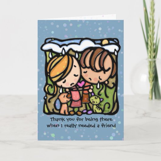 Danke, dass du da warst, als ich einen Freund brau Dankeskarte (Vorderseite)