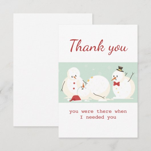 Danke, dass du da warst Fun Snowmen Dankeskarte (Vorne/Hinten)