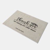 Danke, dass du deine Schuhe ausgezogen hast Fußmatte (Schrägansicht)