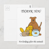 Danke, dass du dich um die Haustiere gekümmert has Postkarte (Vorne/Hinten)