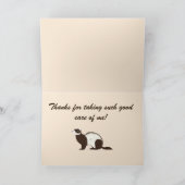 Danke, dass du dich um Me Ferret gekümmert hast Dankeskarte (Innenseite)