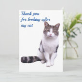 Danke, dass du dich um meine Katzenkarte gekümmert Dankeskarte (Stehend Vorderseite)
