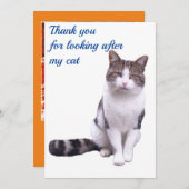 Danke, dass du dich um meine Katzenkarte gekümmert Dankeskarte (Vorne/Hinten)