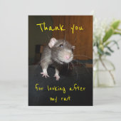 Danke, dass du dich um meine Ratte-Karte gekümmert Dankeskarte (Stehend Vorderseite)