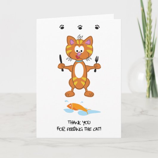 Danke, dass du die Katze-Grüße-Karte gefüttert has Dankeskarte (Vorderseite)