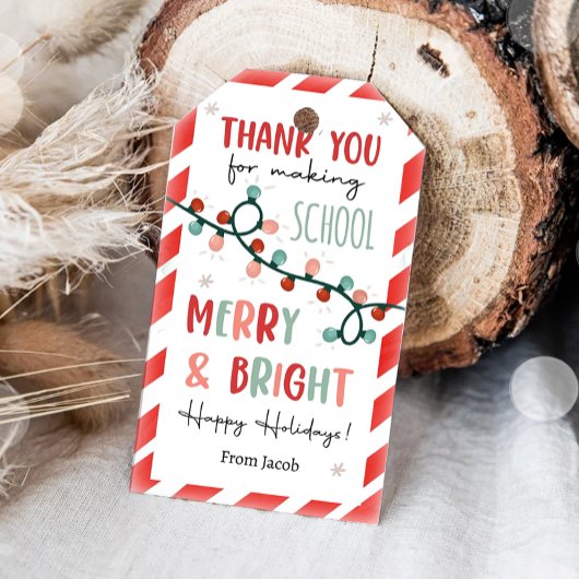 Danke, dass du die Schule fröhlich und hell gemach Geschenkanhänger