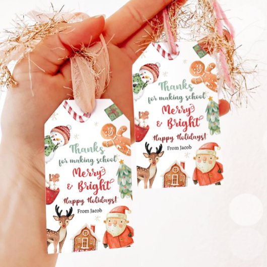 Danke, dass du die Schule fröhlich und hell gemach Geschenkanhänger