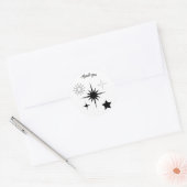 Danke, dass du die schwarzen Sterne personalisiert Runder Aufkleber (Umschlag)