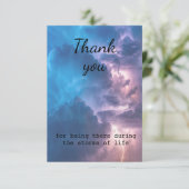 Danke, dass du dort Sturme des Lebens warst Dankeskarte (Stehend Vorderseite)