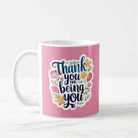 Danke, dass du du bist Foto-Tasse Kaffeetasse (Links)