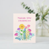 Danke, dass du du bist postkarte (Stehend Vorderseite)