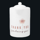 Danke, dass du du Tee Pot bist<br><div class="desc">Vielen Dank an jemanden, der mit dieser schönen pfirsichfarbenen Aquarellblume, "Danke, dass du du bist" Teekanne! Matching Tasse und Karte verfügbar!</div>