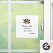 Danke, dass du ein Fenster mit Gesichtsmaske getra Fensteraufkleber (Zuhause)