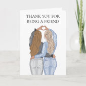 Danke, dass du ein Freund bist - 2 blonde Mädchen Karte (Vorderseite)