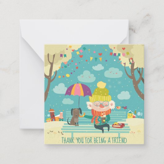Danke, dass du ein Freund bist Mitteilungskarte (Vorderseite)