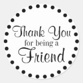 Danke, dass du ein Freund bist Runder Aufkleber (Vorderseite)