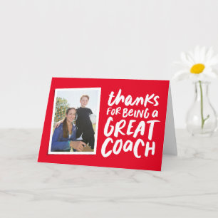 Danke, dass du ein großartiger Trainer in Rot und  Karte