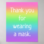 Danke, dass du ein Maske-Regenbogenposter getragen Poster (Vorne)