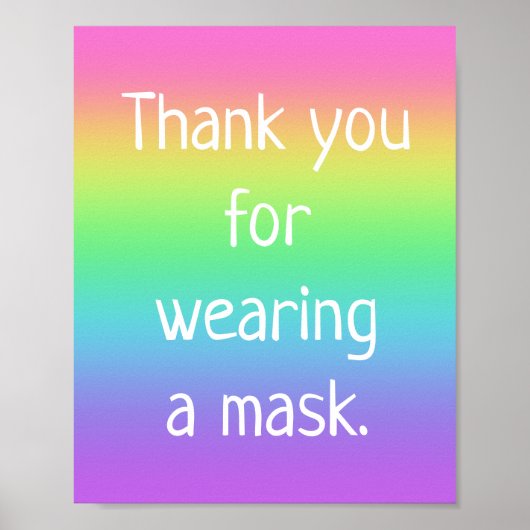 Danke, dass du ein Maske-Regenbogenposter getragen Poster (Vorne)