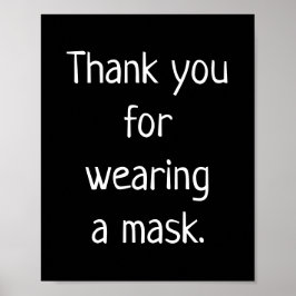 Danke, dass du ein Maskenposter getragen hast Poster