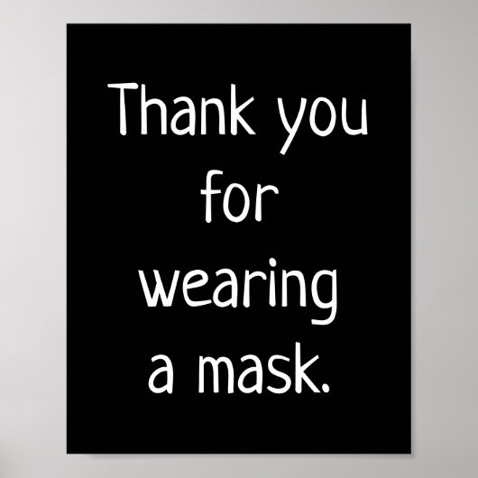 Danke, dass du ein Maskenposter getragen hast Poster (Vorne)