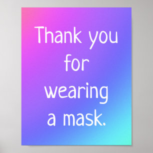 Danke, dass du ein Maskenposter getragen hast Poster