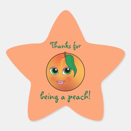 Danke, dass du ein Peach bist! Stern-Aufkleber (Vorderseite)