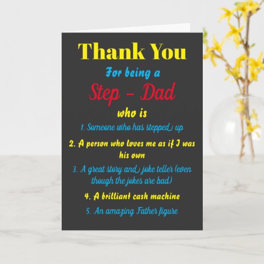 Danke, dass du ein Stepdad bist, der Zitate hat Karte (Gelbe Blume)