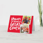 Danke, dass du ein toller Coach Red Foto bist Karte (Vorderseite)