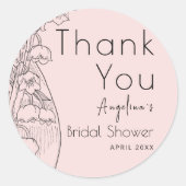 Danke, dass du einen Aufkleber für Brautdusche has (Vorderseite)