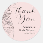 Danke, dass du einen Aufkleber für Brautdusche has (Vorderseite)