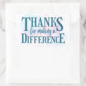 Danke, dass du einen Unterschied gemacht hast Rechteckiger Aufkleber (Tasche)