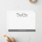 "Danke, dass du etwas bewirkt hast!" Mitteilungskarte (Vorderseite/Rückseite Beispiel)