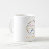 "DANKE, DASS DU " Floral geholfen hast, Geschenk f Kaffeetasse (Vorderseite Links)