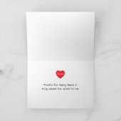 Danke, dass du für mich da bist. Heart Minimalist Dankeskarte (Innenseite)
