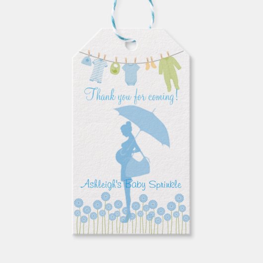 Danke, dass du gekommen bist Blue Silhouette Baby  Geschenkanhänger (Vorderseite)