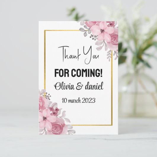 Danke, dass du gekommen bist Danke Cards (Stehend Vorderseite)