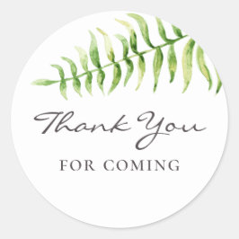 Danke, dass du gekommen bist! Farnfarn-Babydusche Runder Aufkleber