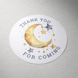 Danke, dass du gekommen bist! Niedliche Mond Stars Runder Aufkleber