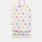 Danke, dass du gekommen bist! Pastel Polka Dot Bab Geschenkanhänger (Rückseite)