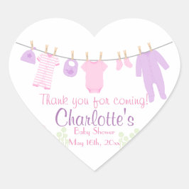 Danke, dass du gekommen bist! Pink Clothesline Bab Rechteckiger Aufkleber