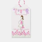 Danke, dass du gekommen bist Pink Silhouette Baby  Geschenkanhänger (Rückseite)